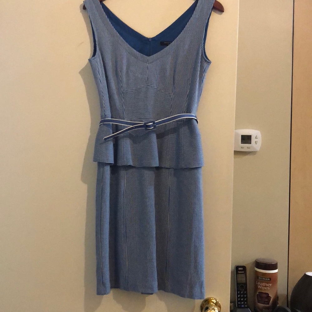 Nanette Lepore striped peplum belt dress